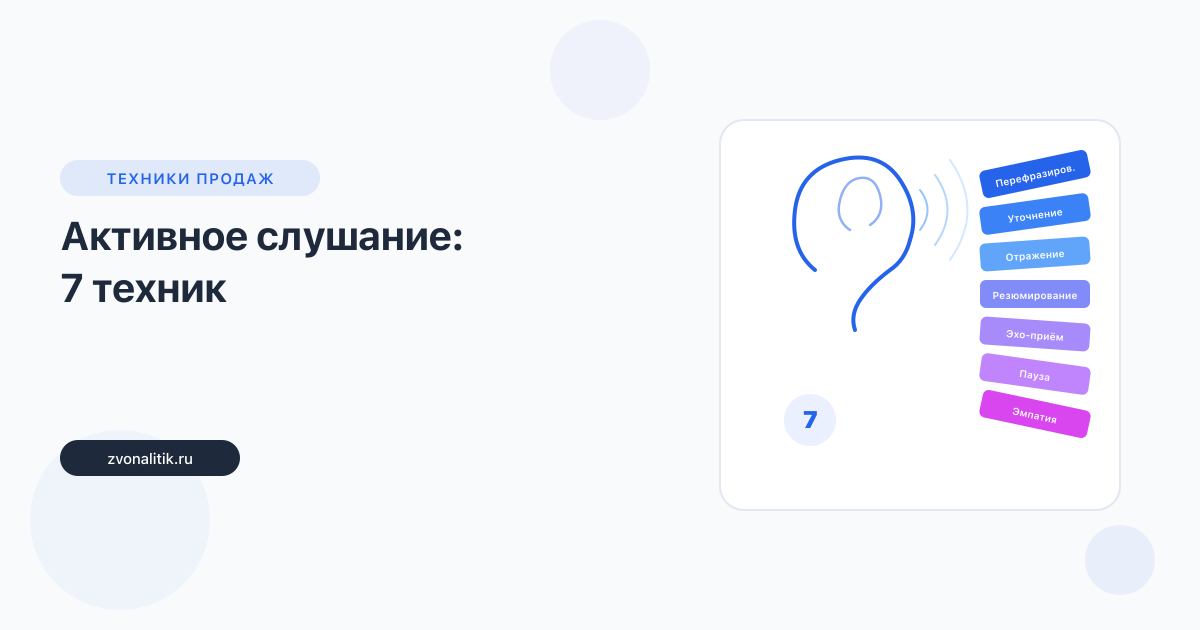 Активное слушание в продажах: 7 техник с примерами фраз