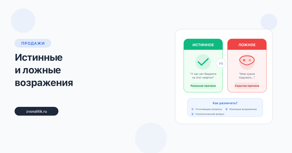 Истинные и ложные возражения: как отличить и что делать